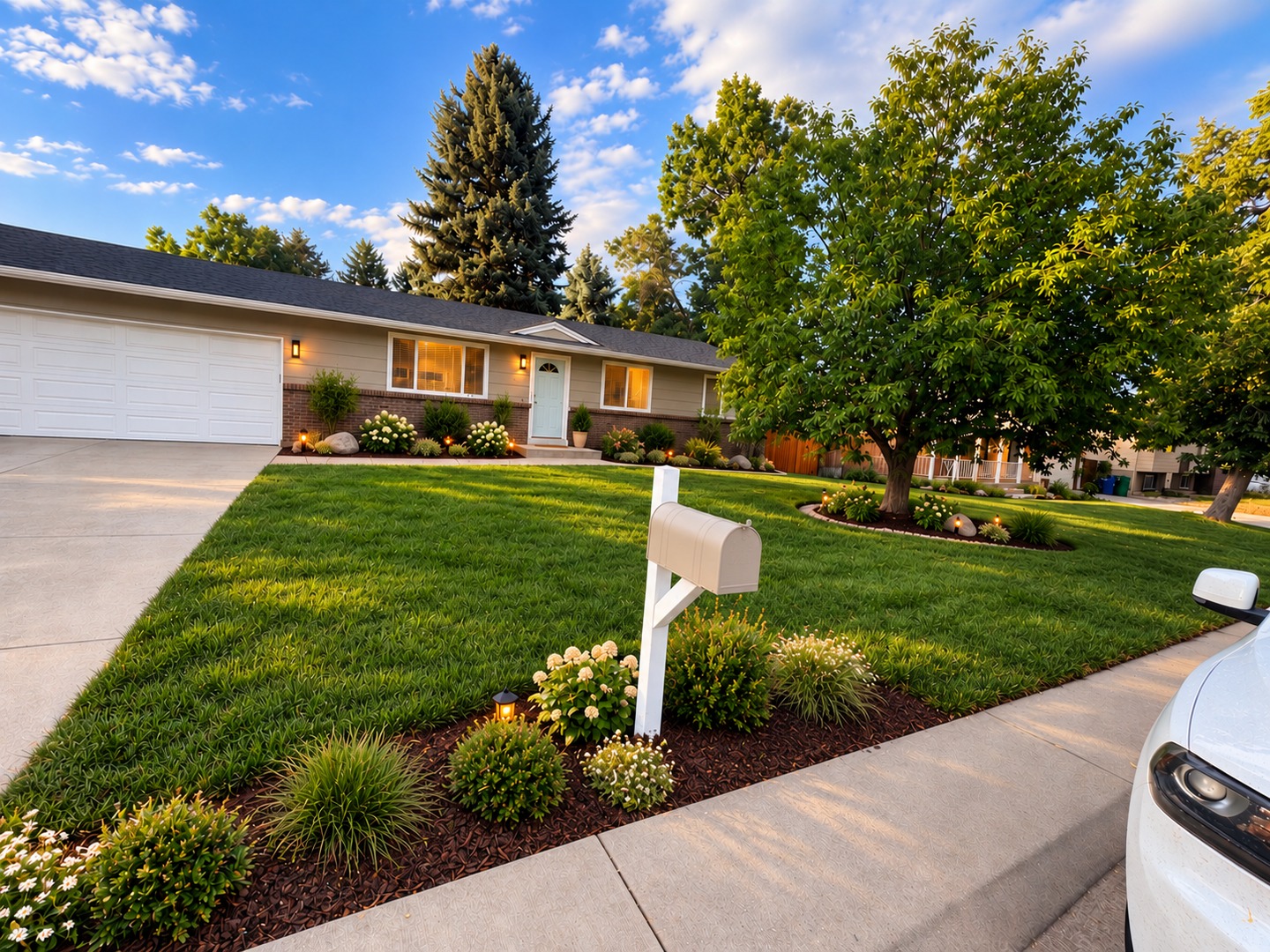 Front yard after landscaping transformation